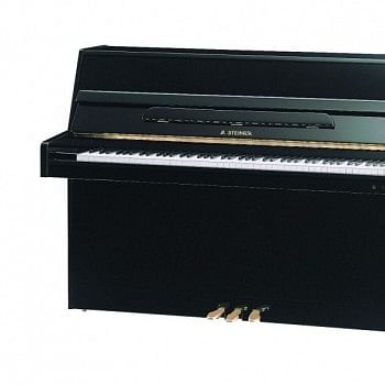 B Steiner Upright Piano JS 043 Ebony High Polish with Bench