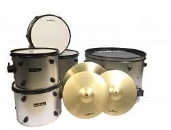Chancellor Drum Set JBP0803 5 Pcs with Black H w with Cymbals Throne Metallic Silver