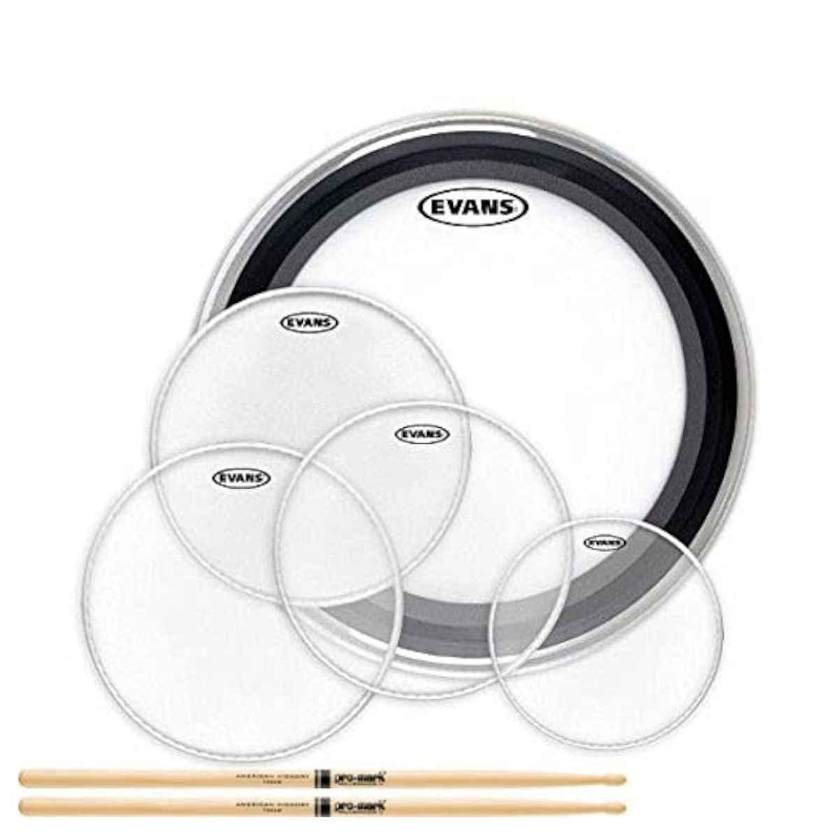 Evans, Drumhead Pack, American Upgrade (ETP-G2CLR-R/BD22EMAD/B14G1 w/stick) Std EPP-AMUP-S1-5A