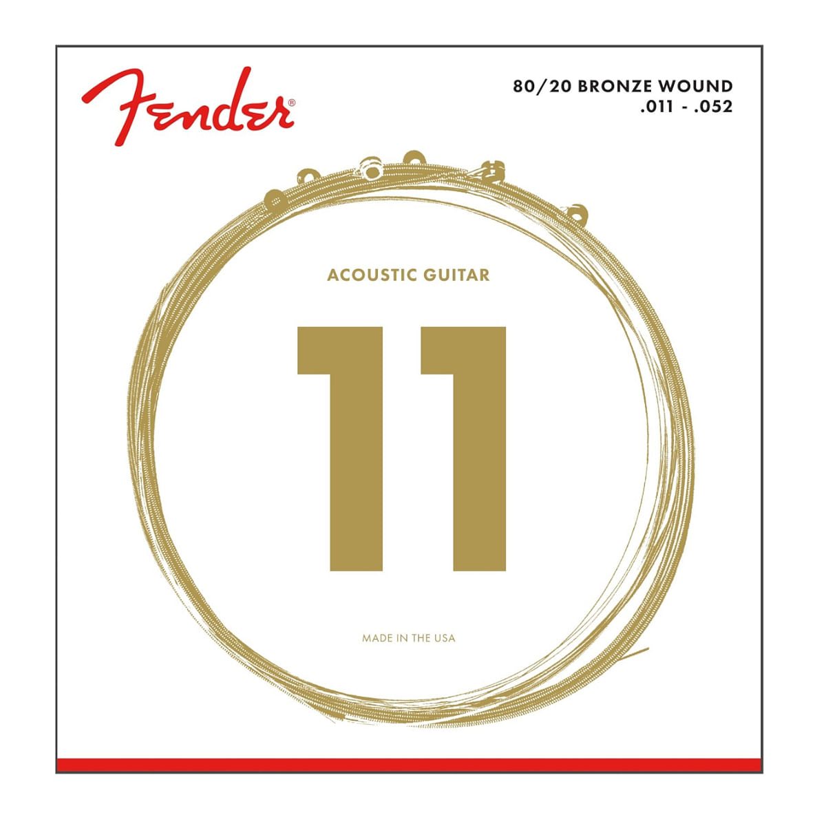 Fender, Acoustic Guitar Strings, 70CL 80/20, .011 -.052 - Set 0730070405