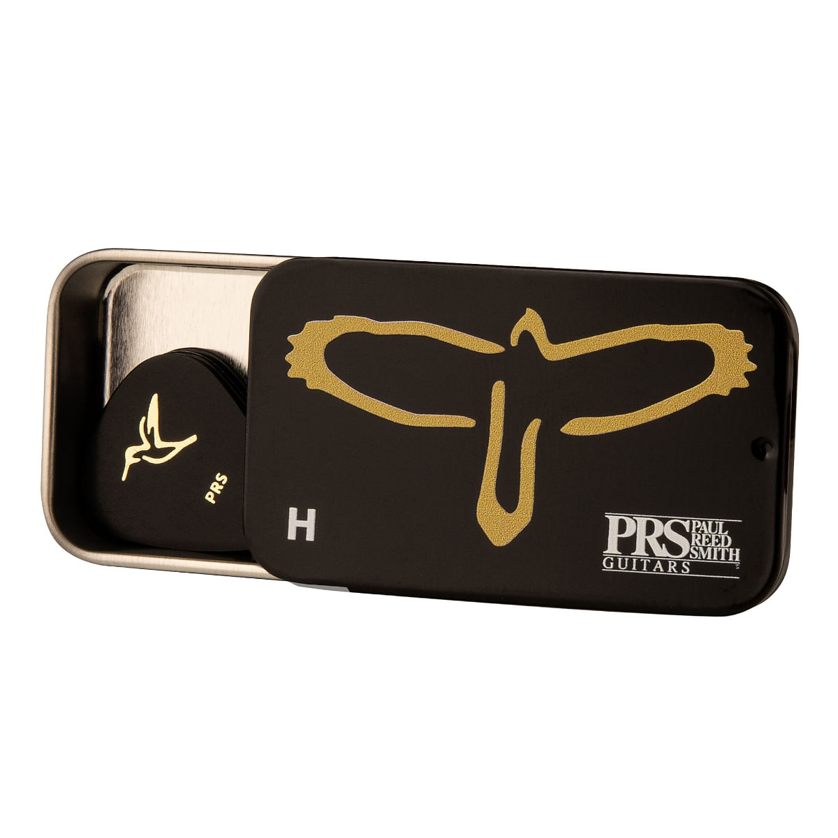 PRS, Guitar Pick, Gold Birds, Assorted in Tin -Heavy (Box of 12 pcs)