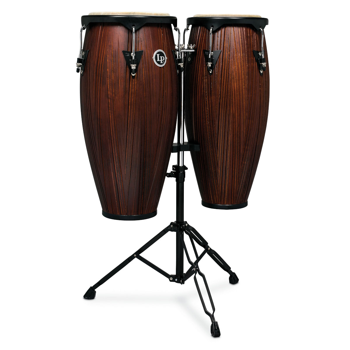 LP, City Series, Wood Conga Set, w/Stand, 11"(28cm) & 12" (30cm) -Carved Mango LP647NY-CMW
