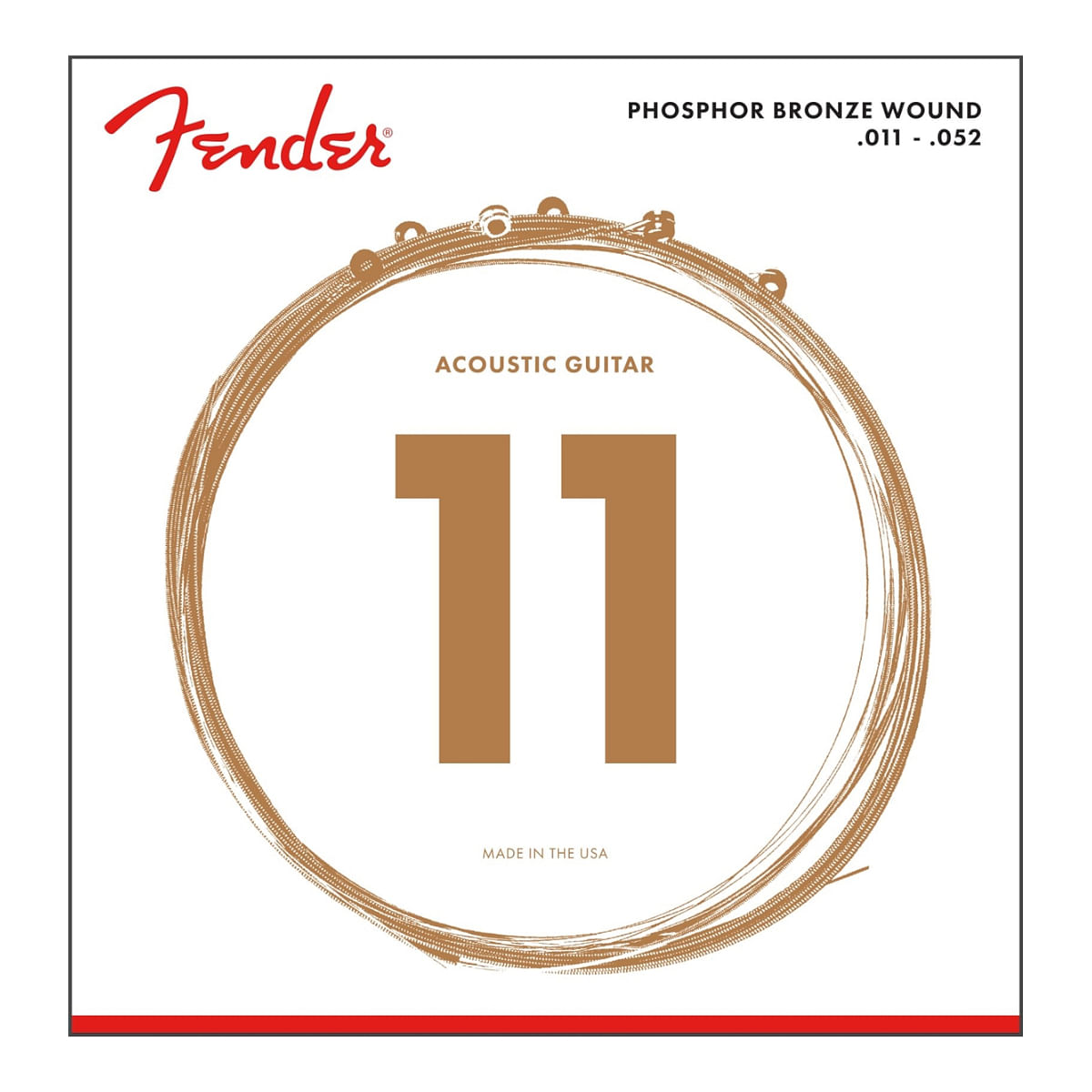 Fender, Acoustic Guitar Strings, Phosphor Bronze, 80/20 Ball End .011 -.052 Set -60 CL 0730060405