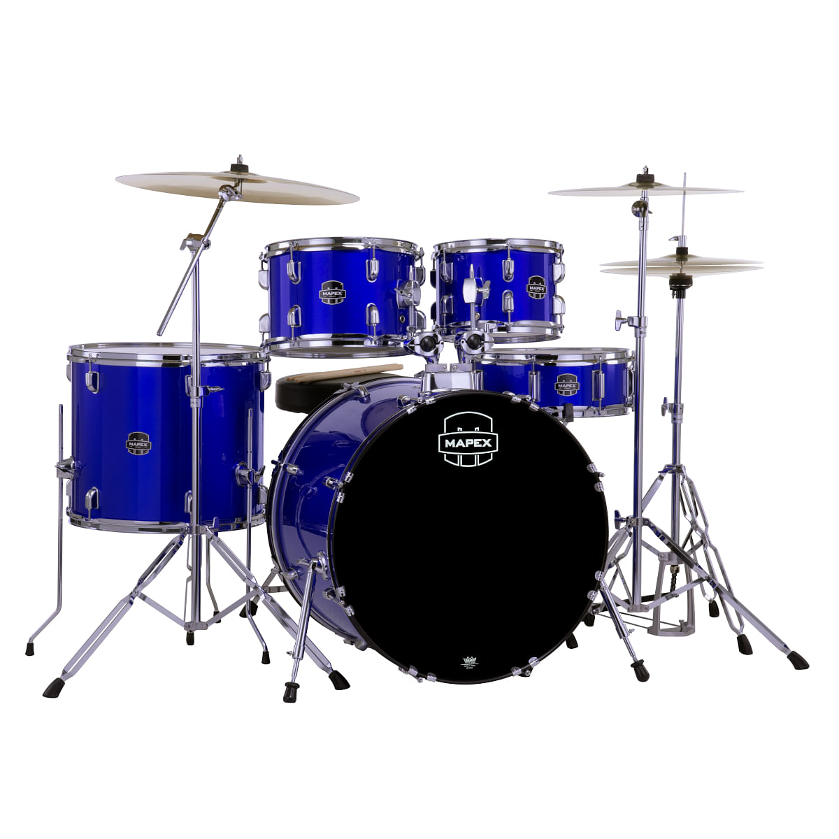 Mapex, Drum Set, Comet, 5 pcs, Hybrid, with Hardware, Throne & Cymbals -Indigo Blue CM5295FTCIB