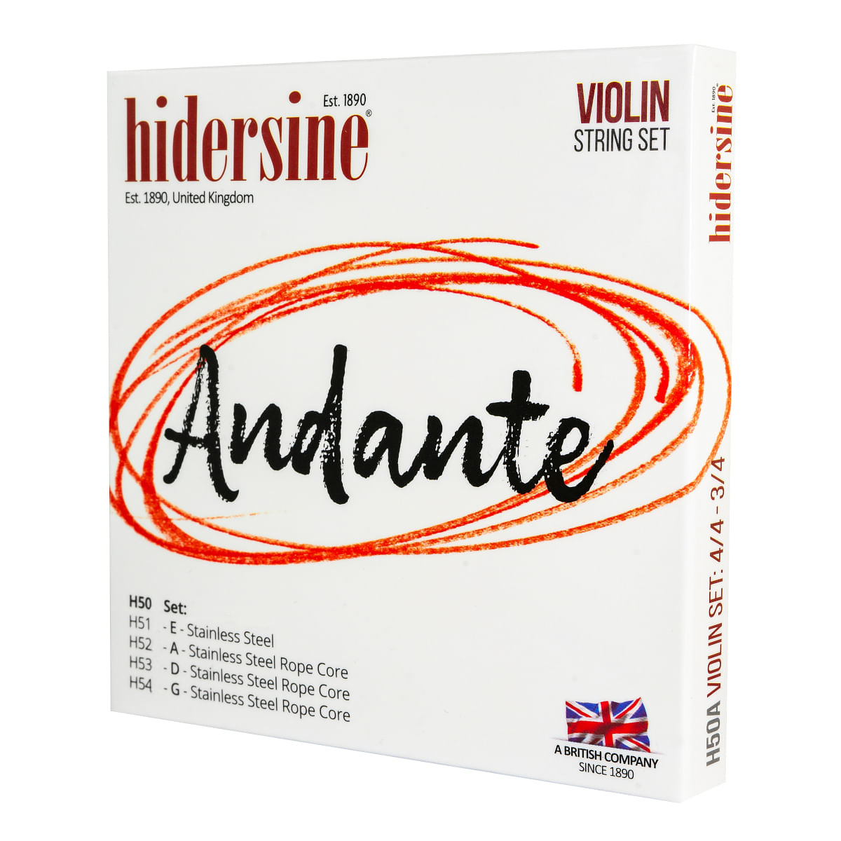 Hidersine, Violin String, Andante 4/4 - 3/4 -Set H50A