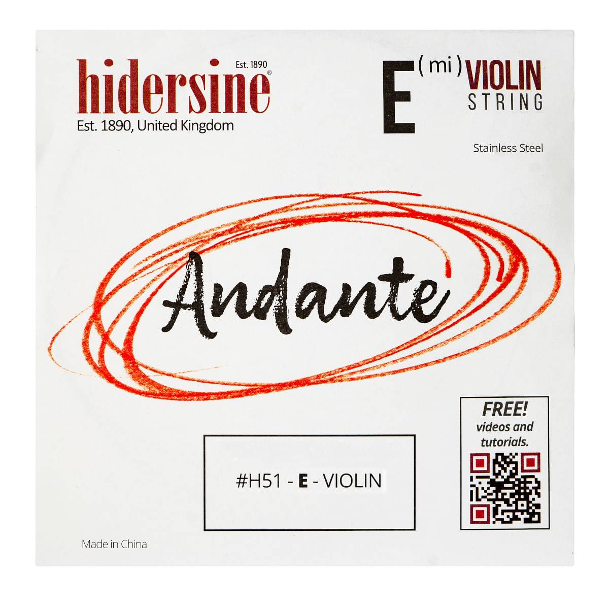Hidersine, Violin String, Andante 4/4 - 3/4 -E H51A
