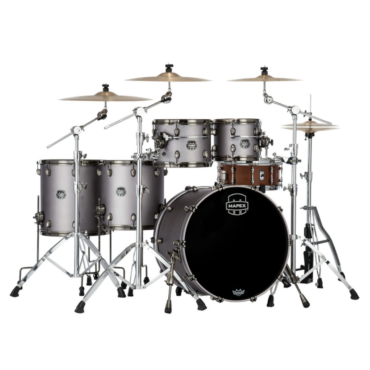 Mapex, Drum Set, Saturn Evolution, 5 pcs, SHELL PACK (NO Snare) -Gun Metal Grey SE628XMBPG