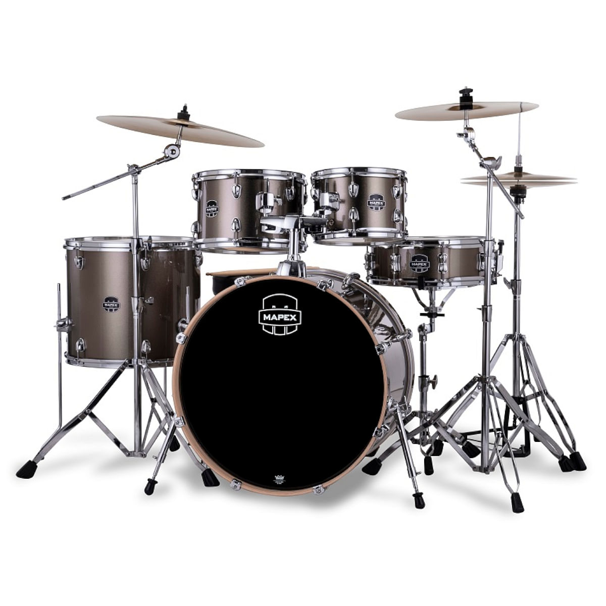 Mapex, Drum Set, Venus, 5 pcs, Hybrid W/Hardware Cymbals & Throne -Copper Metallic VE5295FTCVX
