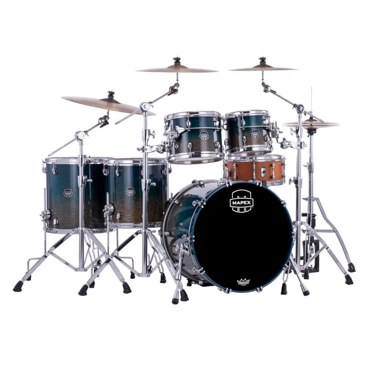 Mapex, Drum Set, Saturn Evolution, 5 pcs, SHELL PACK (NO Snare) -Exotic Aegean Fade SE628XMOE