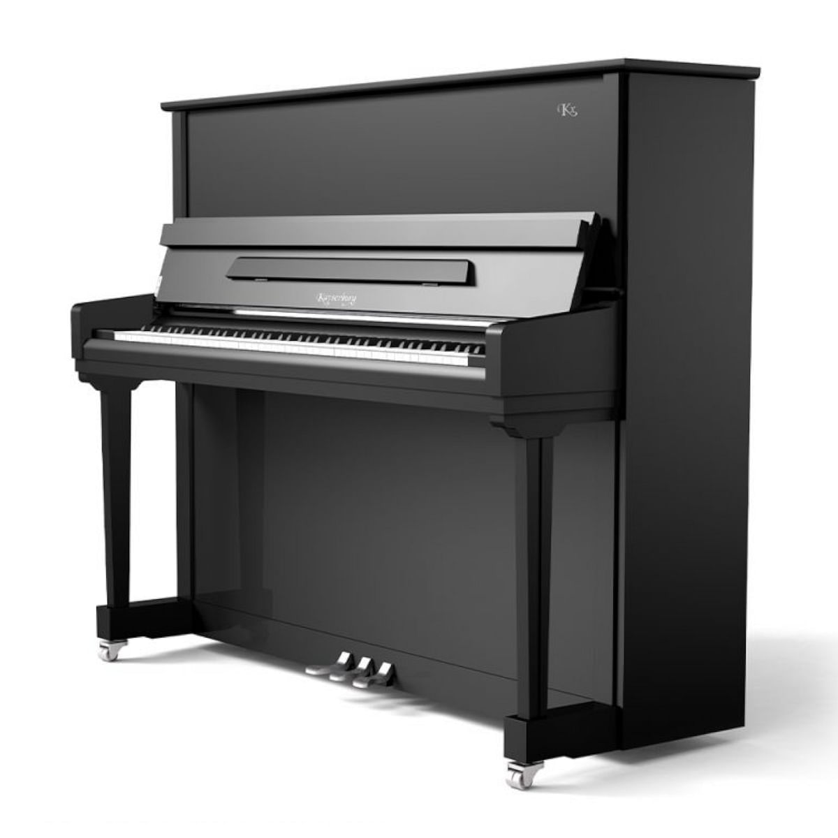 Kayserburg, Upright Piano KX3 with QU2 Intelligent Piano Silent System -Polished Ebony (with Bench)